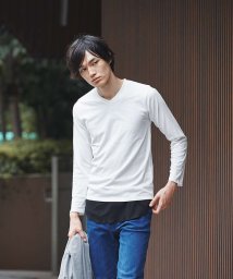 ABAHOUSE(ABAHOUSE)/【展開店舗限定】杢スラブVネックロングTシャツ/ホワイト