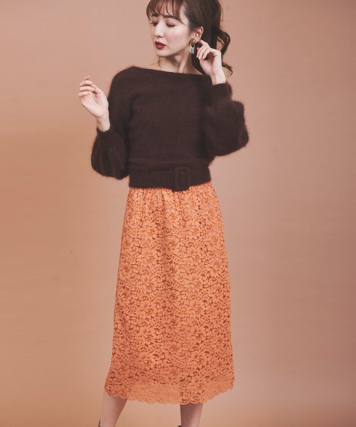 セール アンゴラ混レースタイトドッキングワンピース トランテアン ソン ドゥ モード 31 Sons De Mode Magaseek