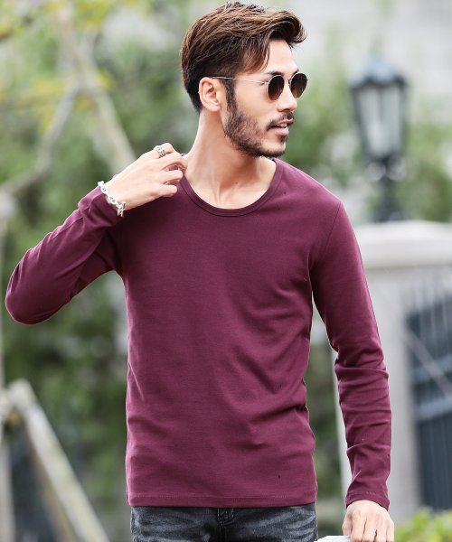 セール スパンフライスuネックロンt ロンt メンズ Tシャツ 長袖tシャツ ロンティー クルーネック Uネック ジギーズショップ Jiggys Shop Magaseek