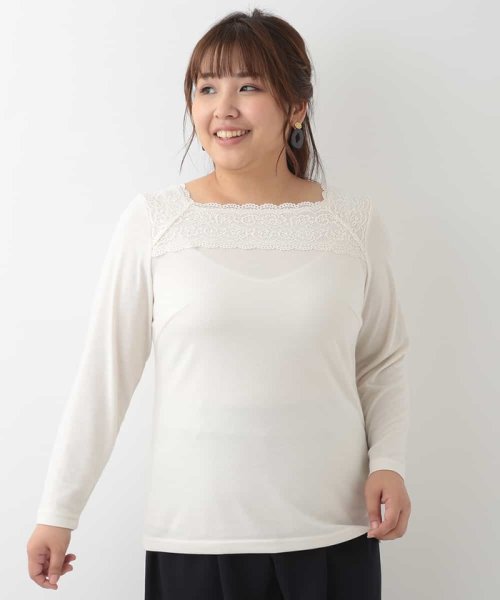 セール 大きいサイズ 肩見せレースインナーカットソー エウルキューブ Eur3 Magaseek