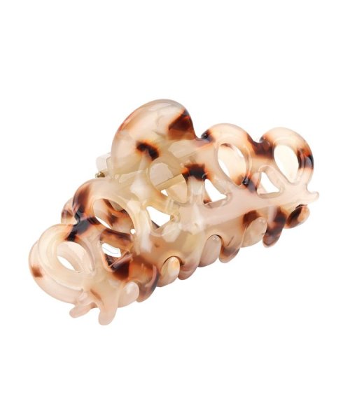 透かしマーブルが軽やかなミニサイズのバンスクリップ クリームドット Cream Dot Magaseek