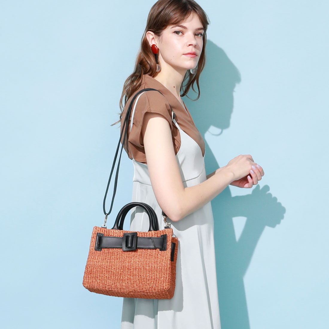 セール】【WITH3月号掲載】ベルトデザインアバカ2way・カゴバッグ