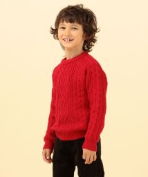 SHIPS KIDS(シップスキッズ)/SHIPS KIDS:〈洗濯機可能〉アラン シルキーニット(100～130cm)/レッド