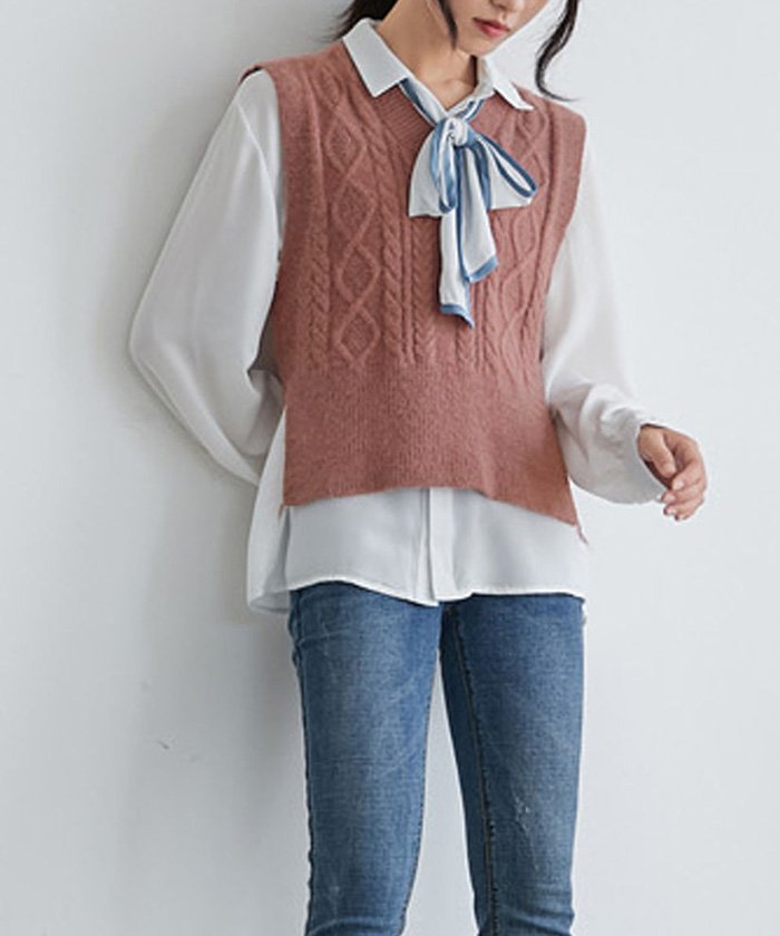 セール ケーブルニット ベスト レディース ニット トップス Vネック ノースリーブ 秋冬 ミニミニストア Miniministore Magaseek セール ケーブルニット ベスト レディース ニット トップス Vネック ノースリーブ 秋冬 ミニミニストア Miniministore Magaseek