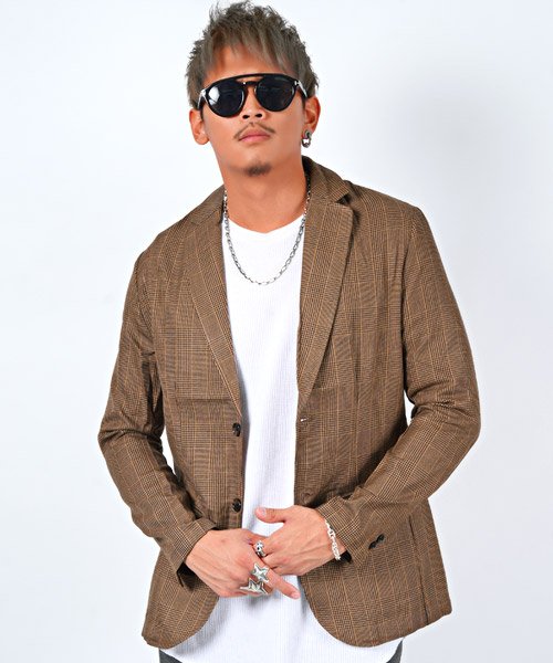 チェック柄テーラードジャケット ジャケット メンズ テーラード アウター チェック柄 テーラードジャケット ラグスタイル Luxstyle Magaseek チェック柄テーラードジャケット ジャケット メンズ テーラード アウター チェック柄 テーラードジャケット ラグスタイル Luxstyle Magaseek