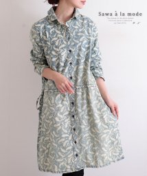 Sawa a la mode/一面のお洒落柄シャツワンピース一面のお洒落柄シャツワンピース/502530449