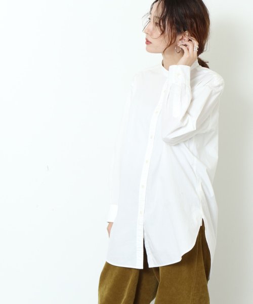 coen(coen)/【WEB限定追加生産・ムック本掲載】ブロードバンドカラー ロングシャツ/WHITE