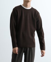 ADAM ET ROPE'(アダム　エ　ロペ)/ミラノリブ クルーネックプルオーバー 19AW/ダークブラウン（20）