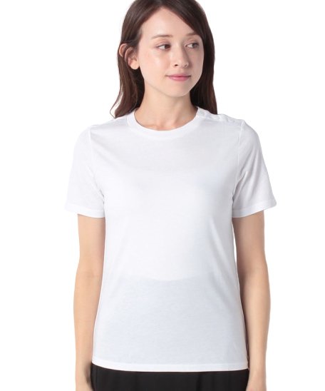 BENETTON (women)(ベネトン（レディース）)/マルチカラーボタンコンパクトTシャツ・カットソー/ホワイト