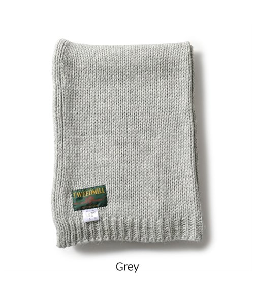 TWEED MILL(ツイードミル)/Chunky Knit Scarf ウール混 リブ マフラー ストール 無地 カラー3色 レディース/Grey