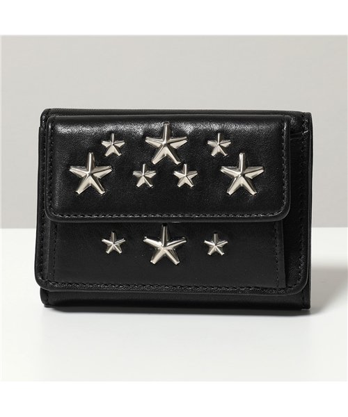 セール Jimmy Choo ジミーチュウ Nemo Cst レザー スタースタッズ 三つ折り財布 コインケース ミニ財布 豆財布 502672046 ジミーチュウ Jimmy Choo Magaseek