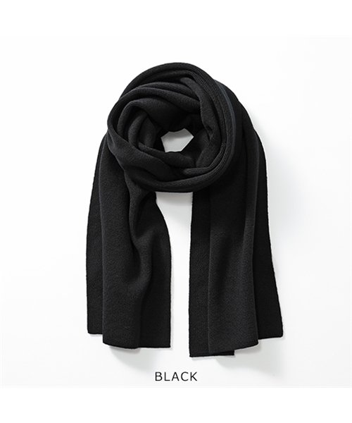 JOHN SMEDLEY(ジョンスメドレー)/PINTAIL ピンテール MERINO SCARF メリノウール マフラー ストール ニット 無地 カラー7色 ユニセックス/BLACK