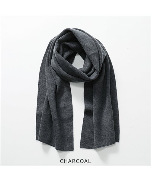 JOHN SMEDLEY(ジョンスメドレー)/PINTAIL ピンテール MERINO SCARF メリノウール マフラー ストール ニット 無地 カラー7色 ユニセックス/CHARCOAL