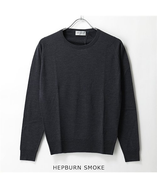 JOHN SMEDLEY(ジョンスメドレー)/SICILY シチリア ITALIAN FIT メリノウール クルーネック ニット セーター カラー7色 メンズ/HEPBURN-SMOKE