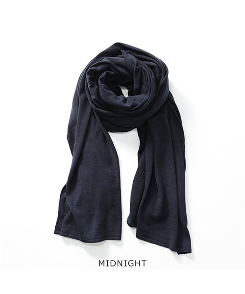 JOHN SMEDLEY(ジョンスメドレー)/WINGS ウィングス UNISEX WIDE SHAWL メリノウール マフラー ストール ショール ニット 無地 カラー10色/MIDNIGHT