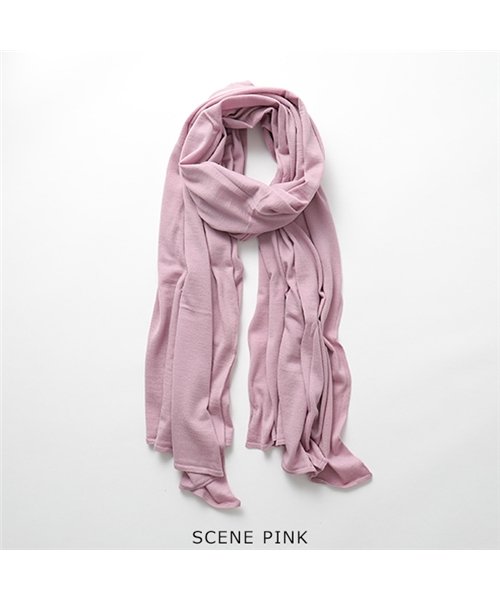 JOHN SMEDLEY(ジョンスメドレー)/WINGS ウィングス UNISEX WIDE SHAWL メリノウール マフラー ストール ショール ニット 無地 カラー10色/SCENE-PINK