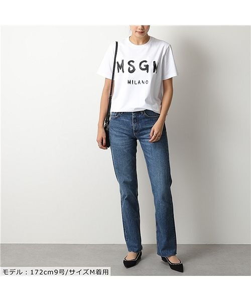 MSGM(MSGM)/2641 2741 MDM60 半袖 Tシャツ カットソー クルーネック 丸首 カラー5色 レディース/ホワイト