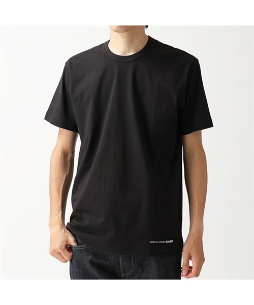 COMME des GARCONS(コムデギャルソン)/W27111 クルーネック 半袖 Tシャツ ワンポイントロゴ カットソー BLACK メンズ/AUTO