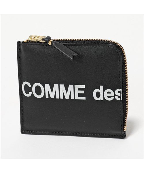 COMME des GARCONS(コムデギャルソン)/SA3100HL HUGE LOGO L字ファスナー コインケース ミニ財布 小銭入れ BLACK /BLACK