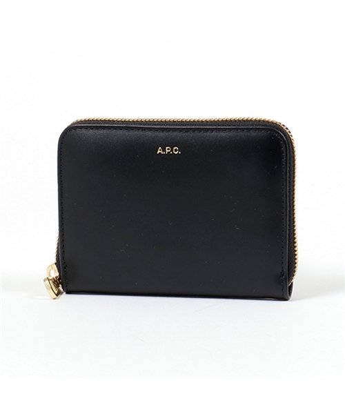 A.P.C.(アーペーセー)/PXAWV F63326 compact maria GAI レザー コイン&カードケース 二つ折り財布 ミニ財布 NOIR レディース/NOIR