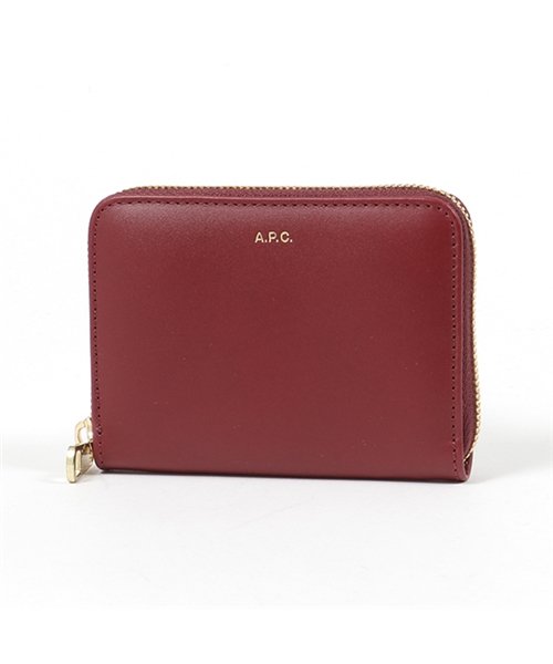 A.P.C.(アーペーセー)/PXAWV F63326 compact maria GAI レザー コイン&カードケース 二つ折り財布 ミニ財布 GRENAT レディース/GRENAT