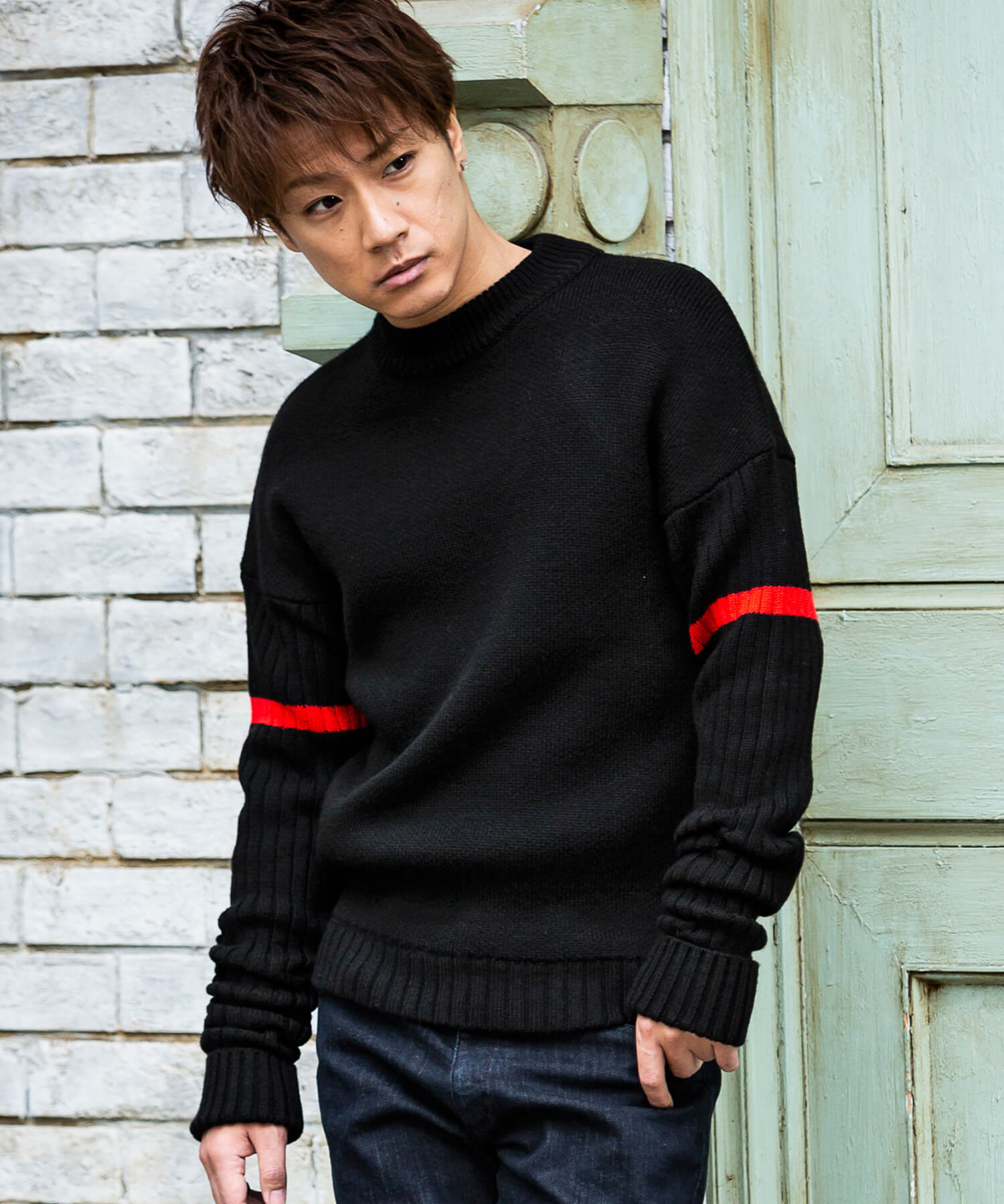 ドロップショルダーケーブルハイネックニット(502675849)｜HANKYU