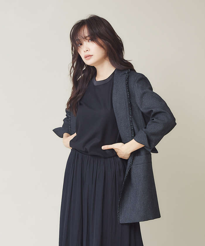 セール】ツイードフリンジジャケット(502678904) | qualite(qualite