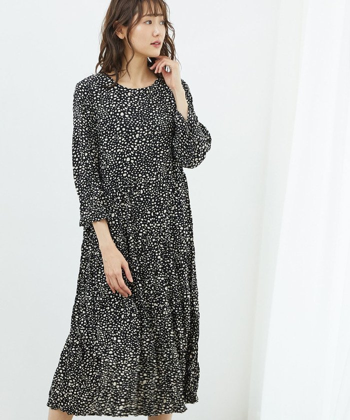 セール ダルメシアン柄ティアードワンピース ロペピクニック Rope Picnic Magaseek