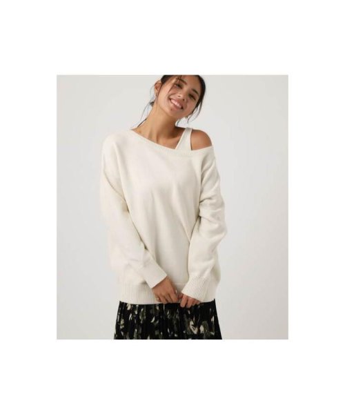 AZUL by moussy(アズールバイマウジー)/【11/4　ヒルナンデス！紹介】2WAY KNIT SET TOPS/O/WHT1