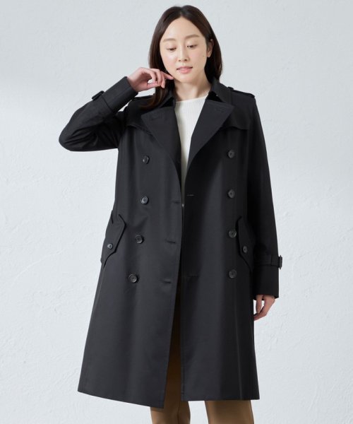 SANYO COAT(サンヨーコート)/★★＜100年コート＞ダブルトレンチコート(三陽格子)/ネイビー