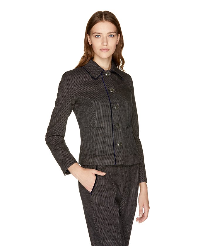 セール ステンカラーベロアパイピングコンパクトジャケット ベネトン レディース Benetton Women Magaseek
