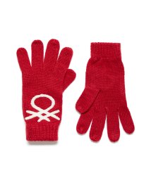 BENETTON (women)(ベネトン（レディース）)/フィンガーロゴニットグローブ・手袋JCC/レッド