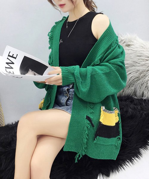 セール カーディガン レディース 秋冬 韓国ファッション Bigシルエット カーデ ボタン ミニミニストア Miniministore Magaseek