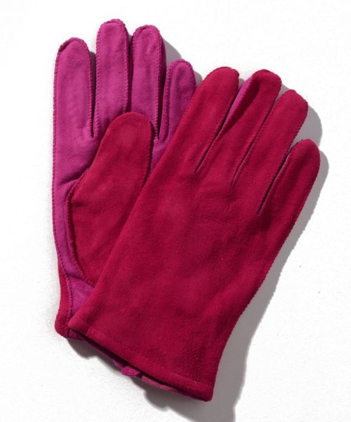 BENETTON (women)(ベネトン（レディース）)/スエード配色グローブ・手袋/ピンク