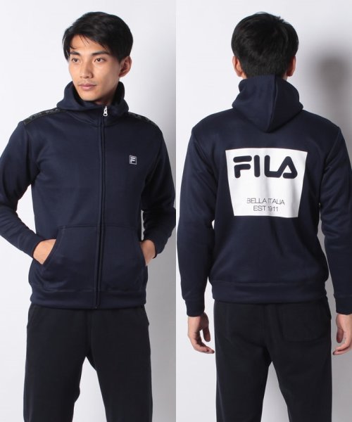 fila(men)(フィラ（メンズ）)/【FILA】Wフェイス鹿の子　パーカー/ネイビー