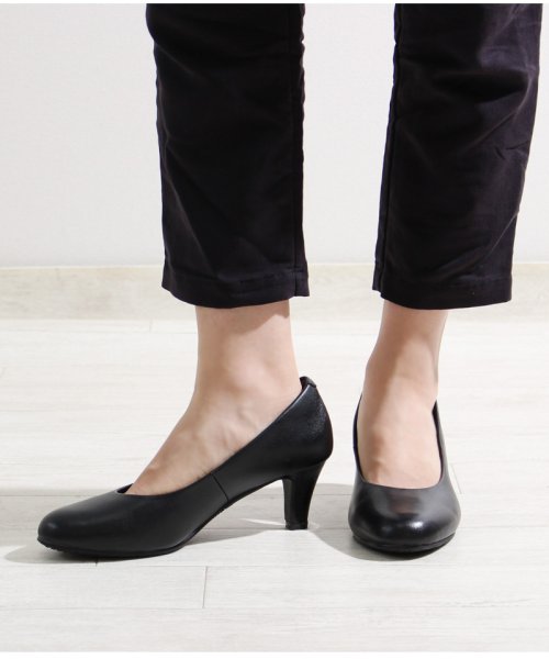 本革リクルートパンプス 選べる5タイプ 幅広 3e 4e Eee Eeee フォーマルパンプス リアルレザー 牛革 ソフト 就活 面接 仕事 靴 ストラップ ふ Lirio Blanco Lirio Blanco Magaseek