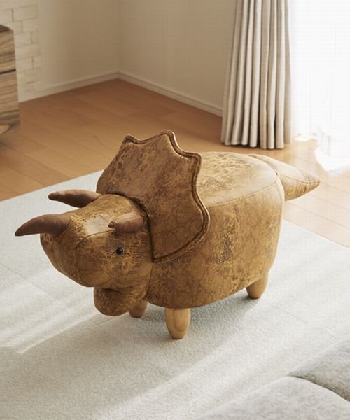セール 19 Off 恐竜モチーフのスツール Triceratops トリケラトプス ブラウン アンファンス En Fance Magaseek