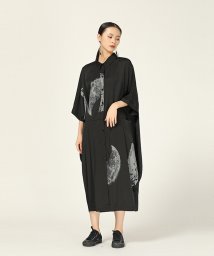 aimoha(aimoha（アイモハ）)/ロングワイシャツデザインワンピース[ポケット付]/ブラック