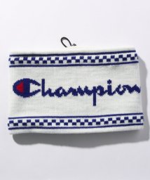 JEANS MATE(ジーンズメイト)/【CHAMPION】ロゴチェッカーネックウォーマ/ホワイト