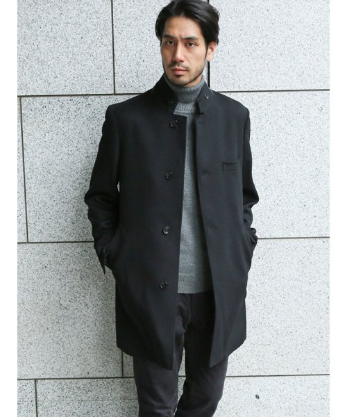 レノマ オム/renoma HOMME　カシミアアンゴラ変形チェスターコート 黒 オム/renoma