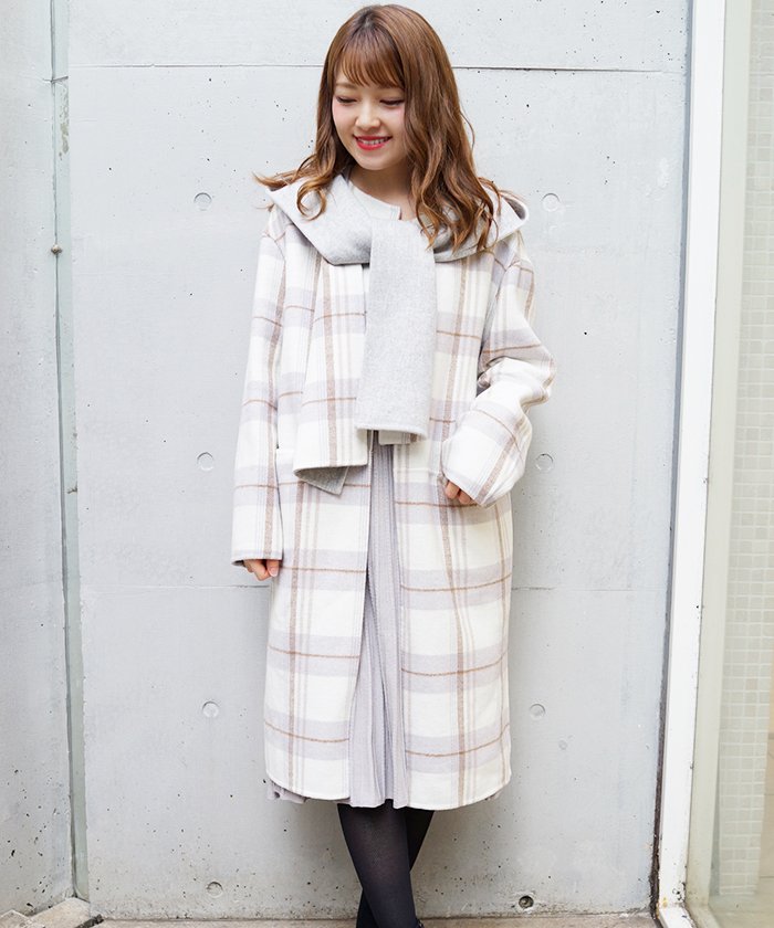 セール チェックフードマフラー付co レッセ パッセ Laisse Passe Magaseek セール チェックフードマフラー付co レッセ パッセ Laisse Passe Magaseek