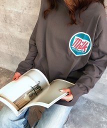 felt maglietta(フェルトマリエッタ)/オーバーサイズゆるかわBIGTシャツゆったりシルエット大きいサイズ/チャコールグレー系1