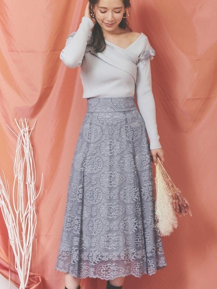 セール Non No4月号掲載 レースフレアスカート ノエラ Noela Magaseek