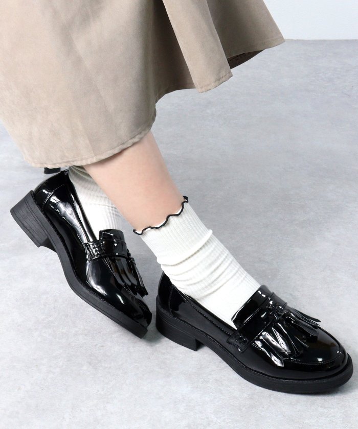 タッセルローファー パンプスの人気商品・通販・価格比較 ランバンオンブルー タンクソールタッセルローファー レディース 2699 Wガラス 23.0 cm E