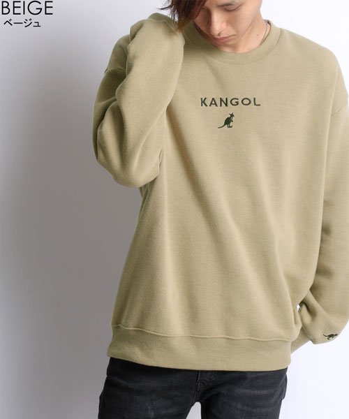 MARUKAWA(マルカワ)/【KANGOL】カンゴール ビッグシルエット ミニロゴ刺繍 裏起毛 トレーナー/ベージュ