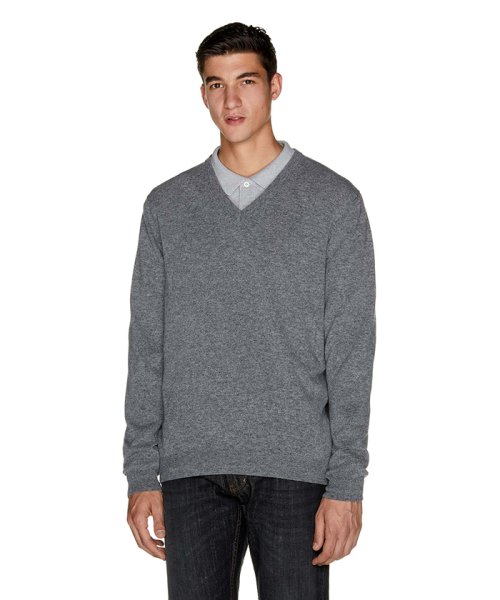 BENETTON (mens)(ベネトン（メンズ）)/ラムウールVネックニット・セーター/グレー系その他