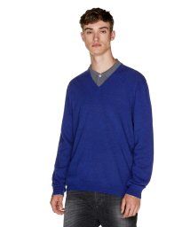 BENETTON (mens)(ベネトン（メンズ）)/ラムウールVネックニット・セーター/ブルー