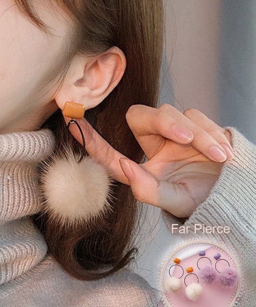 セール ファーピアス レディース アクセサリー 大人 お洒落 可愛い 丸い ふわふわ 秋冬 大ぶり ミニミニストア Miniministore Magaseek