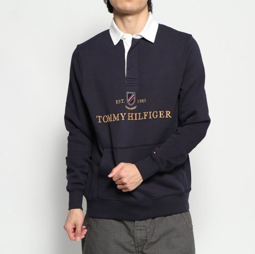 TOMMY HILFIGER(トミーヒルフィガー)/アイコンロゴラグビースウェット/ネイビー