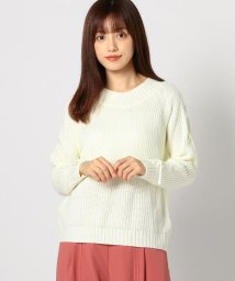 MISCH MASCH(ミッシュマッシュ)/【WEB限定】そで編み上げあぜニット/シロ